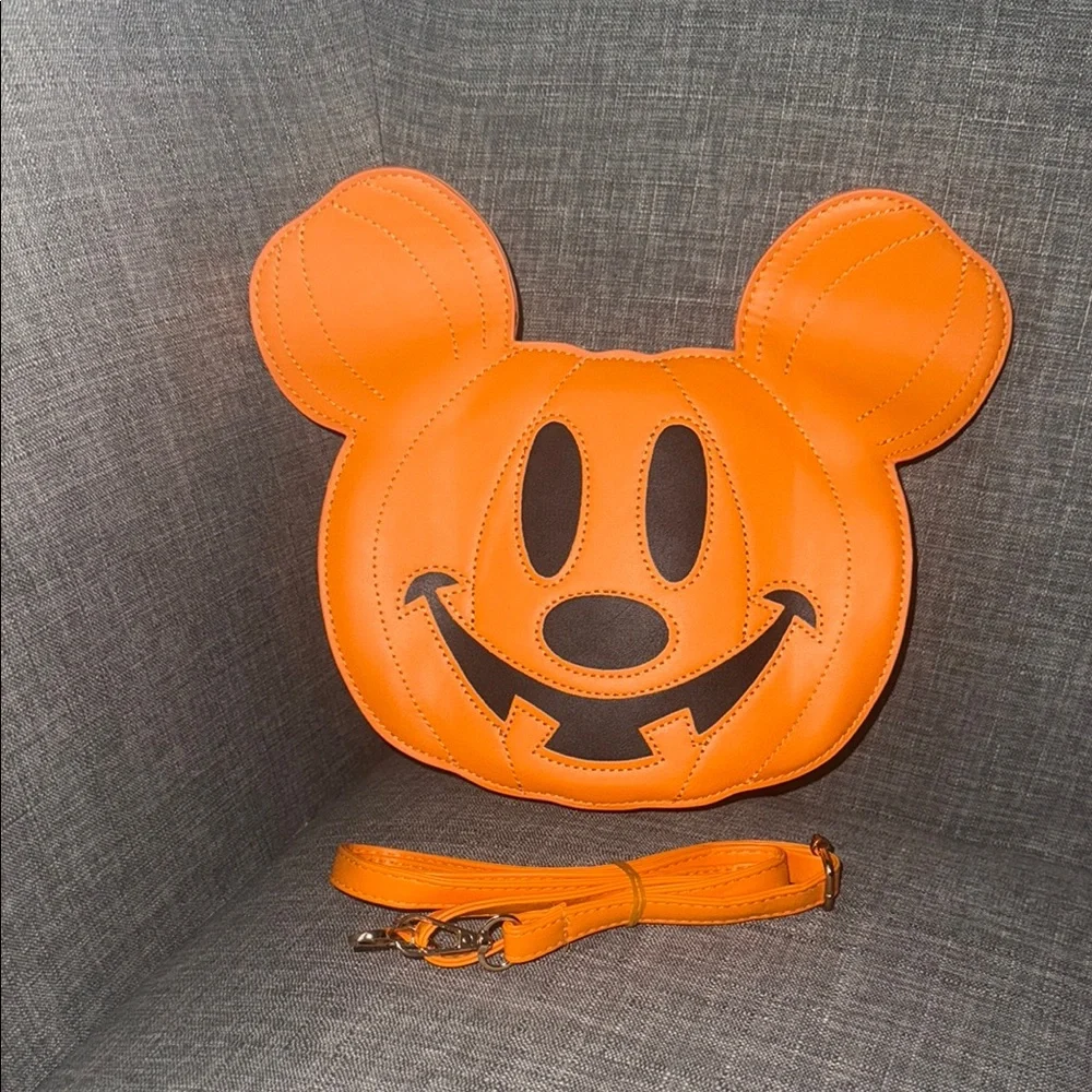 Mickey Mouse Orange Pumpkin Crossbody Bag-NWOT - Picture 3 of 9
